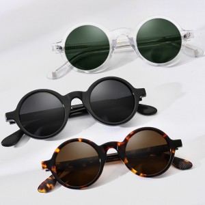 RUISEN’S Retro Round Shaped Wooden Plate Sunglasses  ZOLMAN