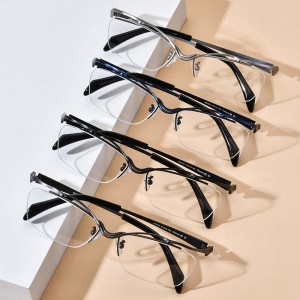 RUISEN’S New‑Style Titanium Semi‑Rimless Square Prescription Eyeglass Frames 185762