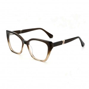 RUISEN’S Handcrafted Gradient Acetate Gender-Neutral Cat Eye Optical Frame With X Crystal Metal Ornament MG1018
