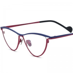 RUISEN’S Two-Tone Pure Titanium Vintage Cat Eye Optical Eyewear Frame 185748