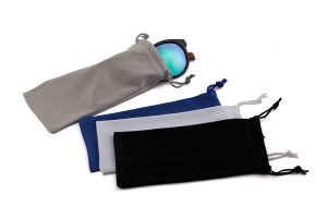 RUISE'S nouveau sac à lunettes en microfibre sac de rangement à cordon de couleur unie RS-55