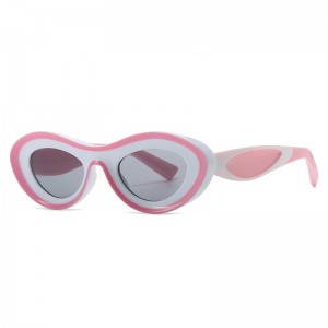 RUISEN’S Elliptical Frame Fashion Color Contrast Sunglasses 2123