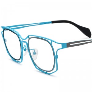 RUISEN’S Colorful Ultra Light Pure Titanium Polygon Unisex Vintage Prescription Glasses 185865