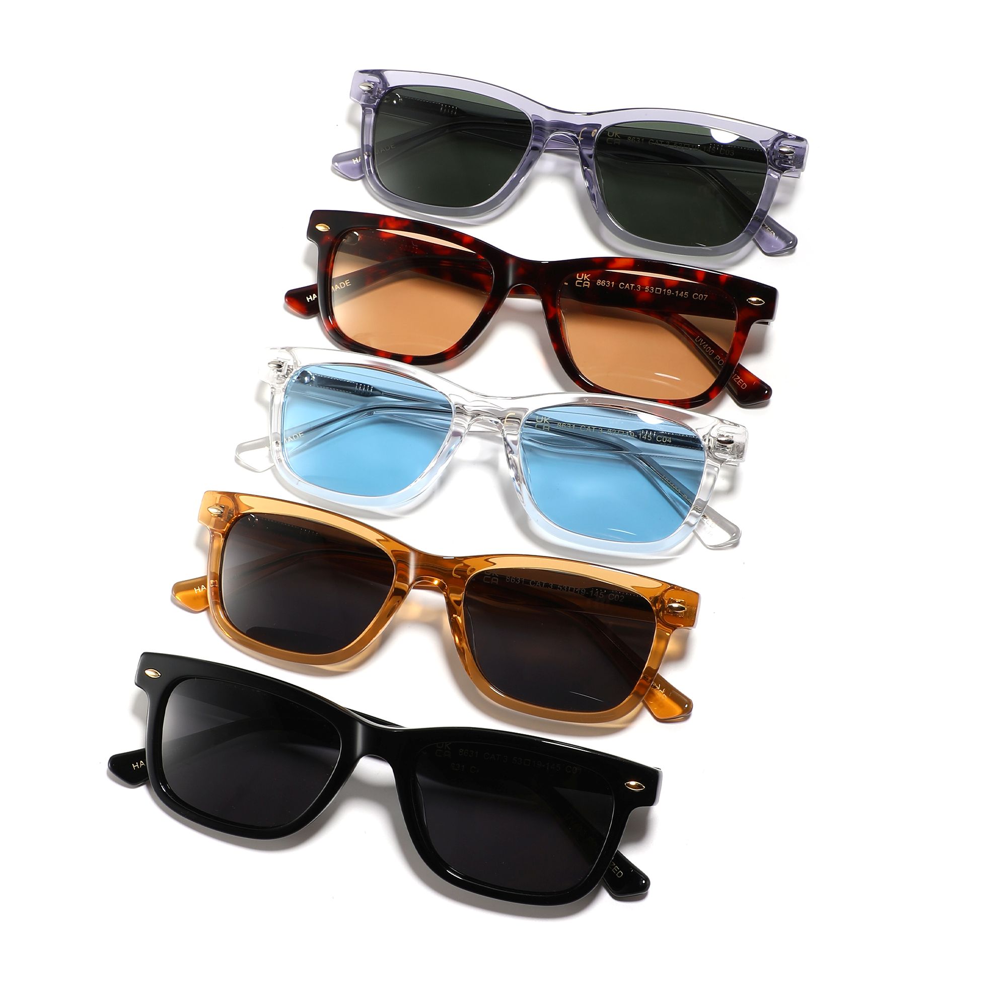 RUISEN'S Classic Wayfarer Polarized Sunglasses UV400 Retro Acetate Sun Glasses for Men Women Driving Fishing Beach Travel Casual Eyewear 8631