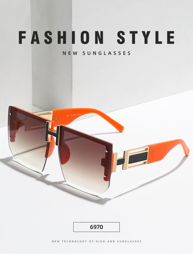 New vintage Hermes men's rimless fashion sunglasses-3