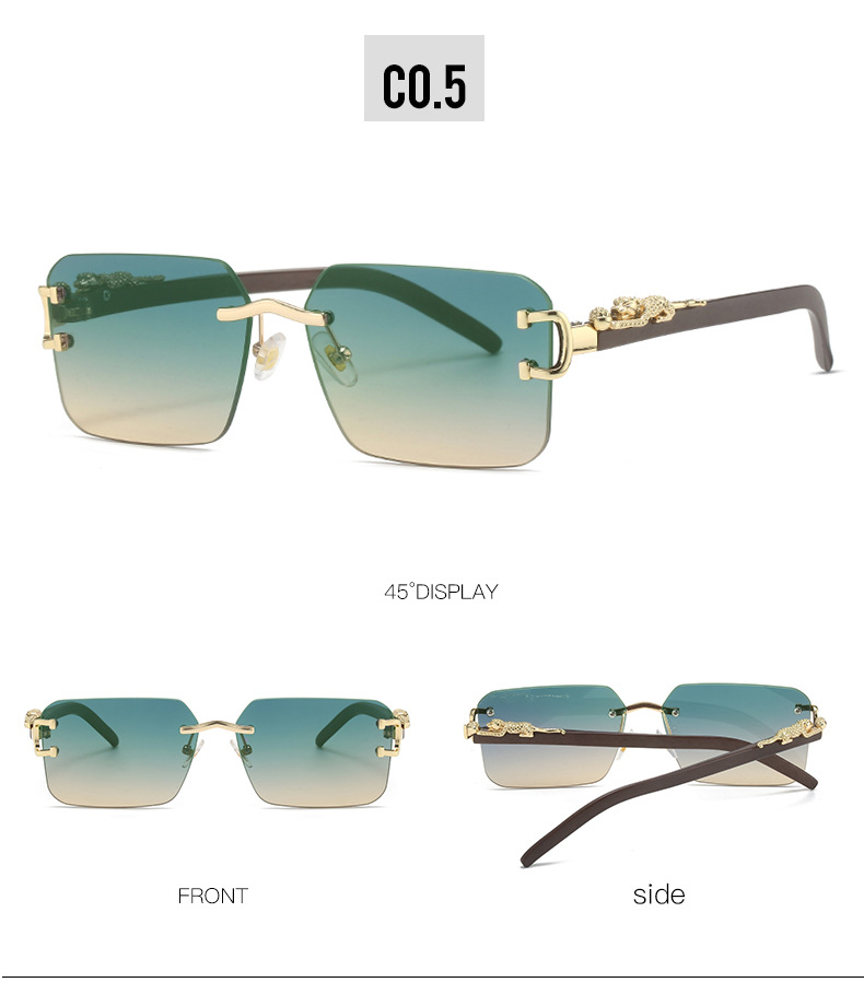 Kacamata Fashion Tanpa Bingkai Cheetah Kubik RUISEN 3003-11