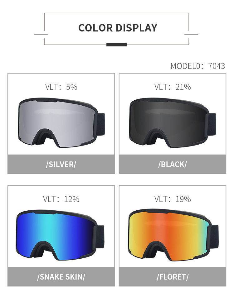 RUISEN'S Cocker Myopia Fog Ski Goggles  7043