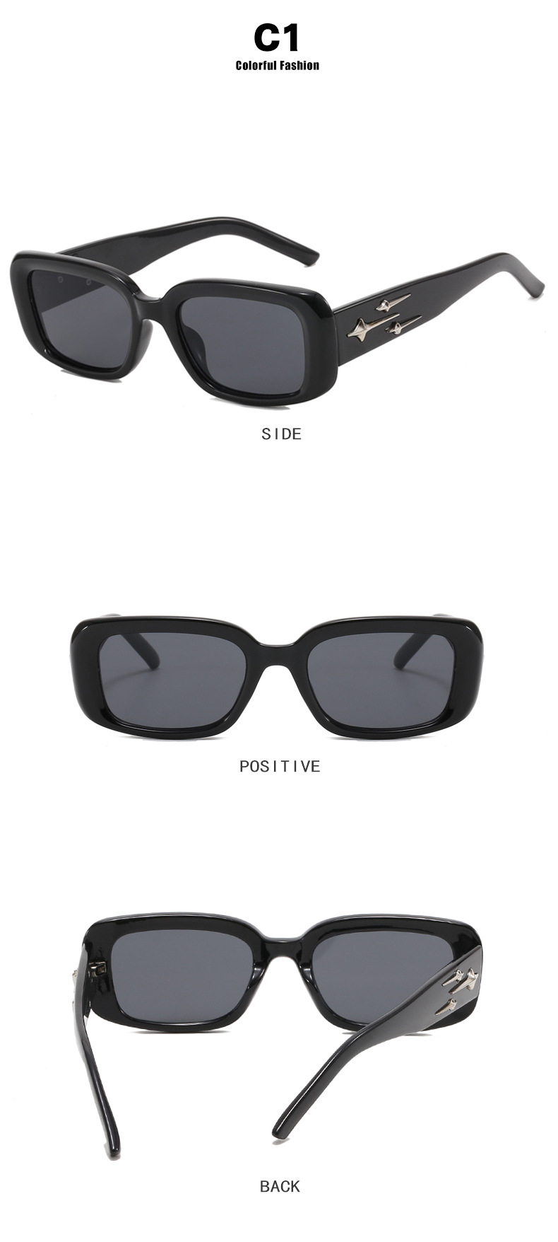 RUISEN’S Fashion Meteor Square Frame Peplum Sunglasses 20309-11