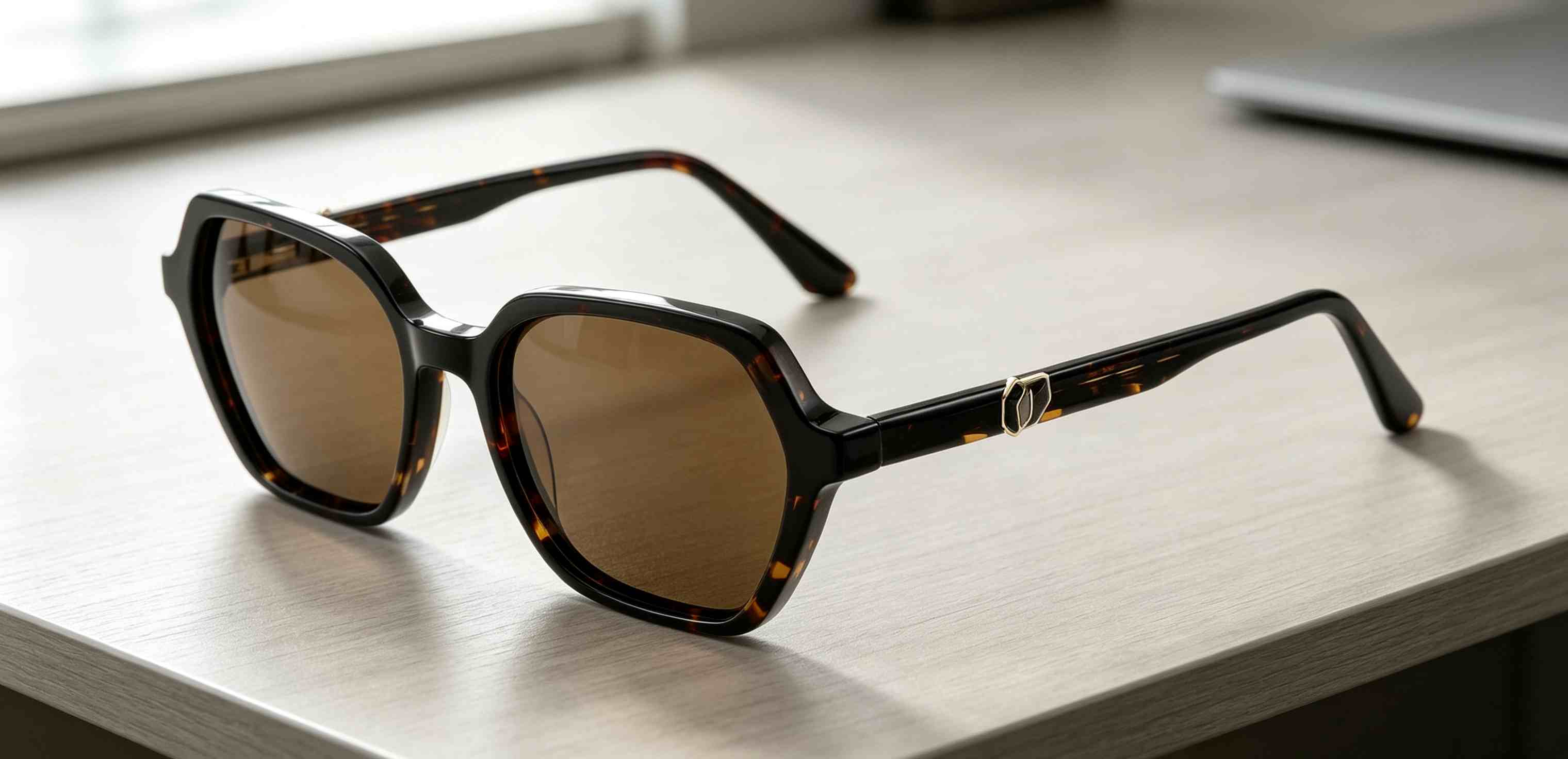 RUISEN’S Vintage Polygon Square UV Protection Minimalist Luxury Sunglasses ATG1030