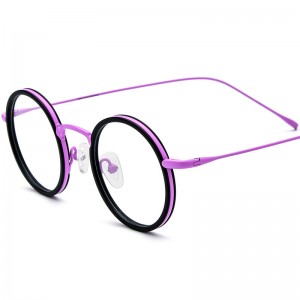 RUISEN’S Mixed Material Round Acetate Titanium Optical Frames Eyeglasses 185844