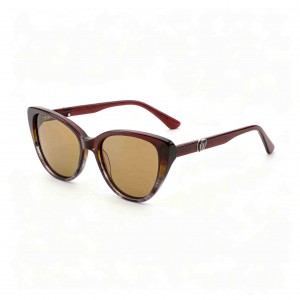 RUISEN’S Handcrafted Double-Layer Acetate Cat Eye UV400 Polarized Sunglasses with Geometric Metal Accent ATG1032