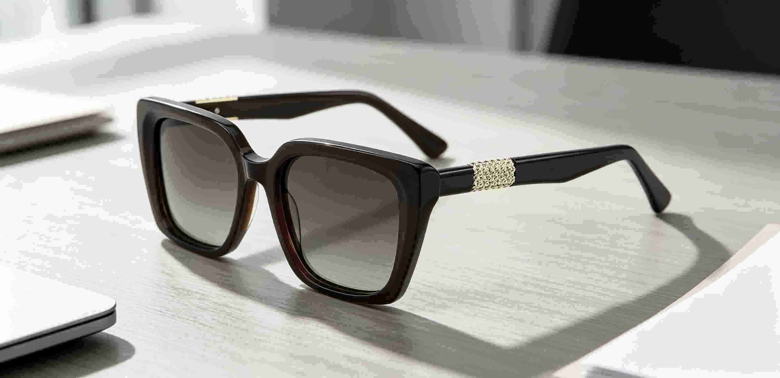 RUISEN'S Vintage Oversized Square UV Protection Luxury Fashion Sunglasses ATG1012