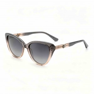 RUISEN’S Handcrafted Double-Layer Acetate Cat Eye UV400 Polarized Sunglasses with Geometric Metal Accent ATG1032