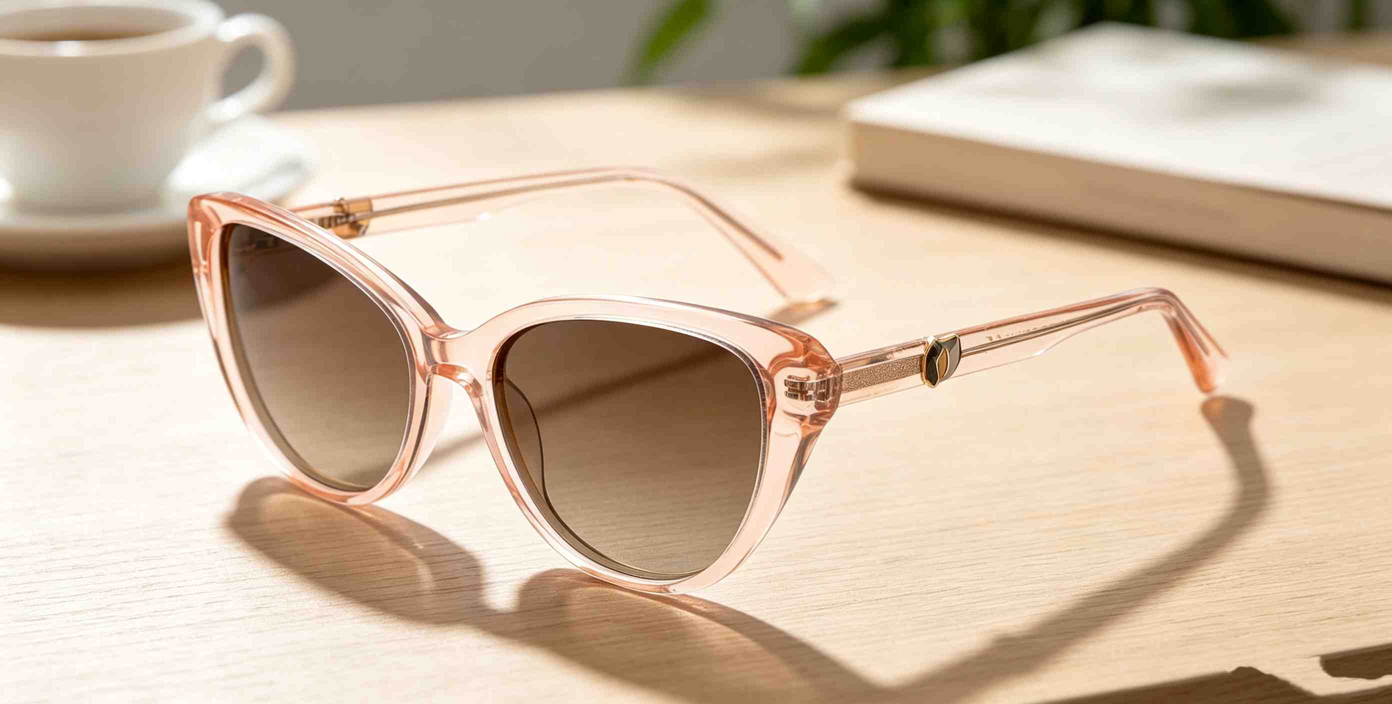 RUISEN'S Handcrafted Double-Layer Acetate Cat Eye UV400 Polarized Sunglasses with Geometric Metal Accent ATG1032