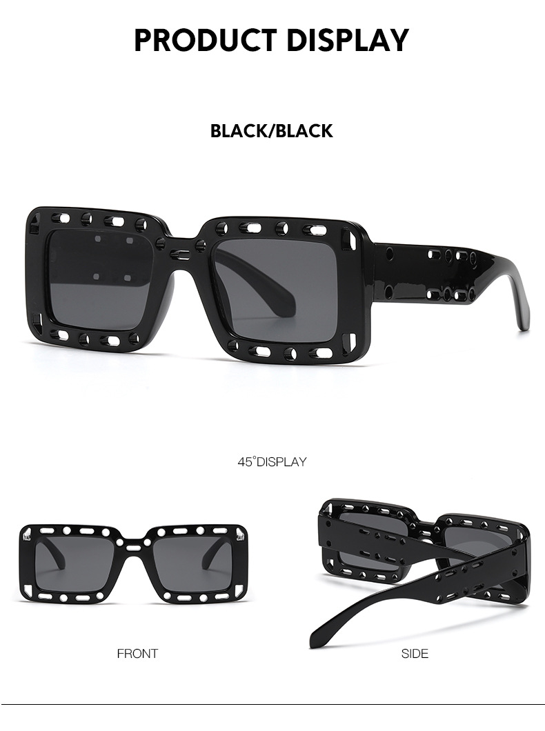 RUISEN'S Fashion Retro Box Hollow UV400 Eye Protection משקפי שמש