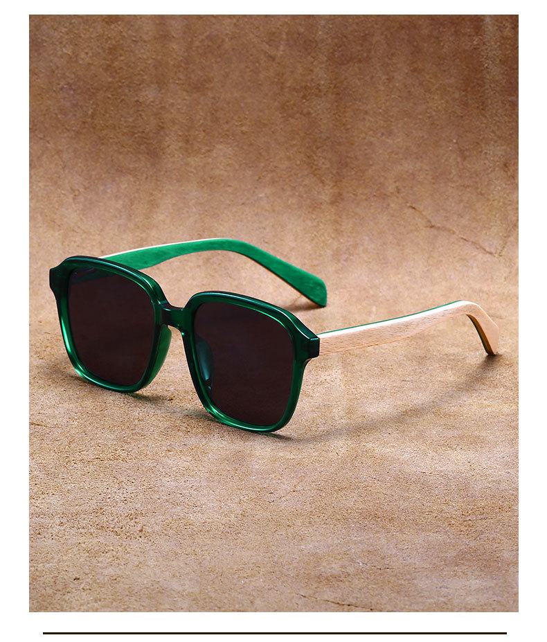 RUISEN'S Men's Polarized Light Wooden Sunglasses 63734