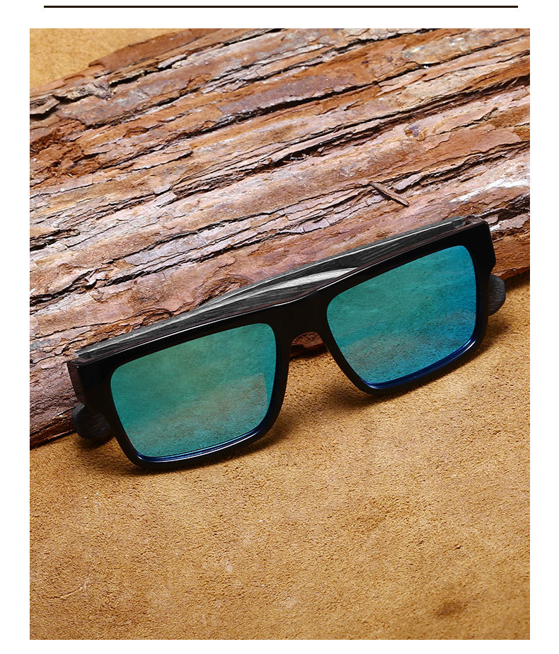 RUISEN'S Men's polarized Light Wooden Sunglasses 61628
