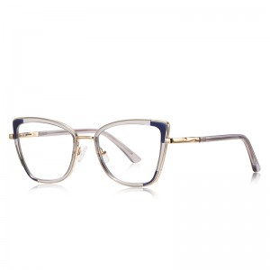 RUISEN’S Corner Color Block Cat Eye Metal Eyeglasses  3133