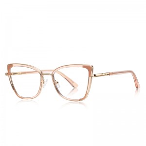 RUISEN’S Corner Color Block Cat Eye Metal Eyeglasses  3133