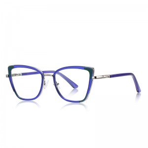 RUISEN’S Corner Color Block Cat Eye Metal Eyeglasses  3133