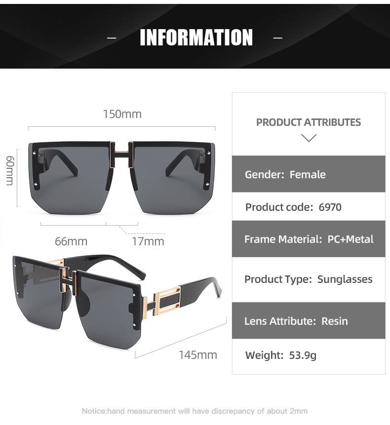 New vintage men's rimless fashion sunglasses-2