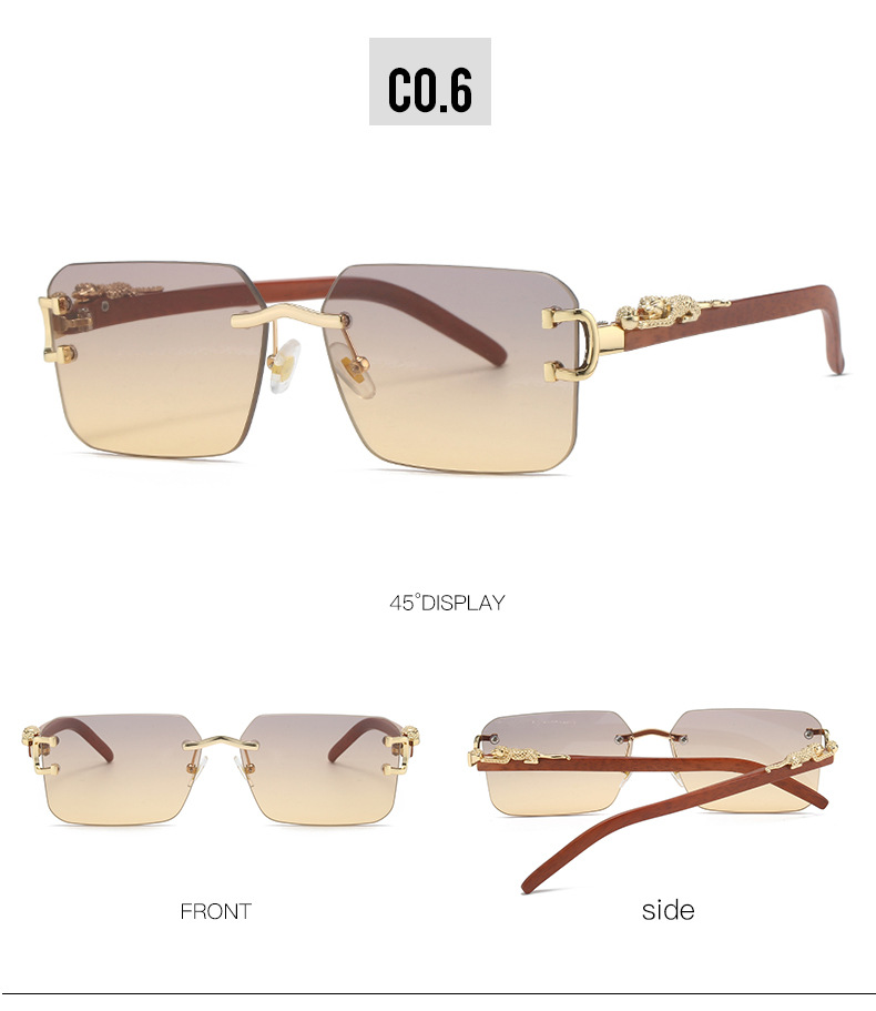 Kacamata Fashion Tanpa Bingkai Cheetah Kubik RUISEN 3003-12