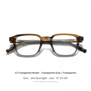 RUISEN’S 2025 New style Acetate Retro Square Blue Light Glasses Premium Acetate Full-Frame Model F22246