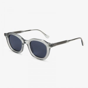 RUISEN’S  Vintage Casual Round Sunglasses Trendy Multi-tone Premium Handcrafted Wood Metal Shades	23SA005