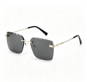 RUISEN’S Cut Edge Rimless Gradient Sunglasses 25636