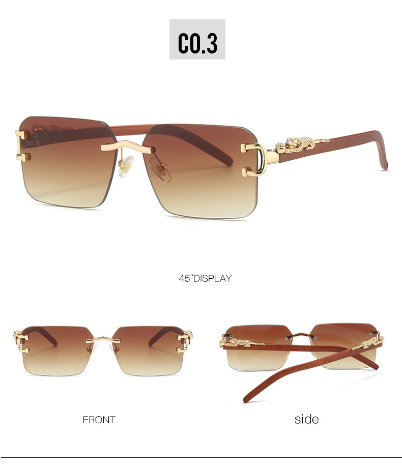 Kacamata Fashion Tanpa Bingkai Cheetah Kubik RUISEN 3003-09
