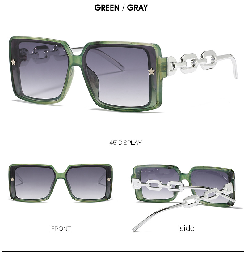 RUISEN'S  Fashion retro square frame uv400 eye protection sunglasses