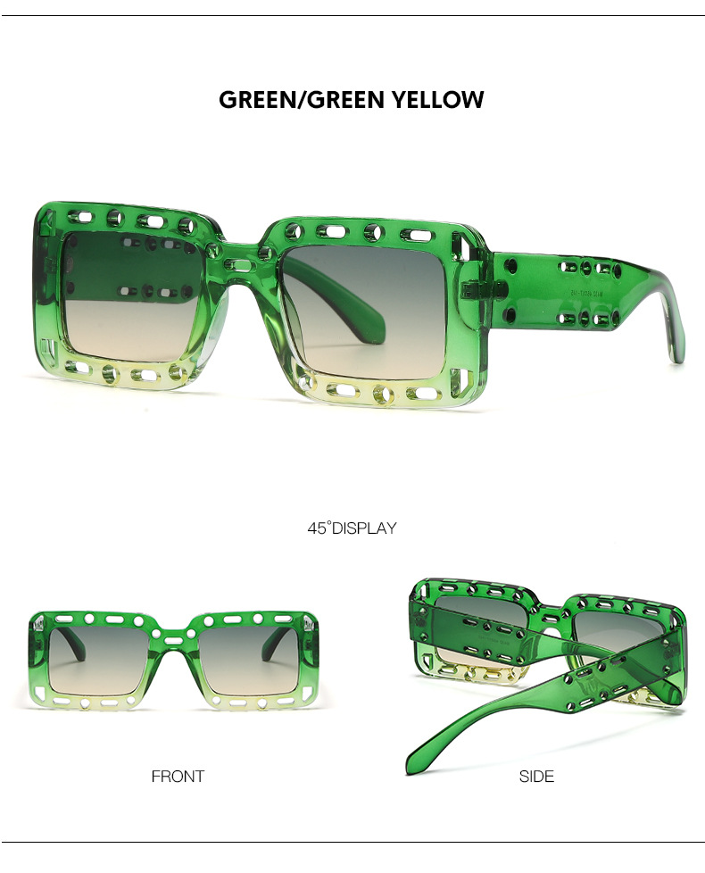 RUISEN'S Fashion Retro Box Hollow UV400 Eye Protection משקפי שמש