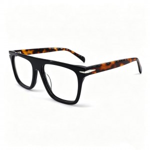 RUISEN’S Wide Bridge Acetate Square Optical Frames With Metal Trim VG5006AF