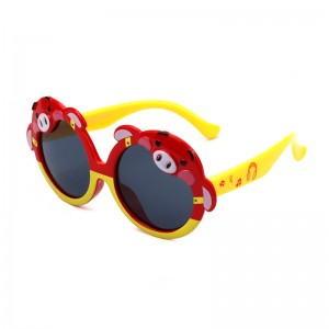 RUISEN’S UV Kids Sunglasses Cartoon Piggy Soft Silicone Cute 22030