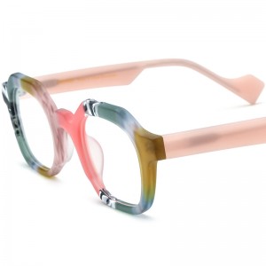RUISEN’S Multi-Color Spliced Square Acetate Optical Frames 19389