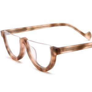 RUISEN’S New Multi-Color Matte Semi-Round Spliced Acetate Eyeglass Frames 19361