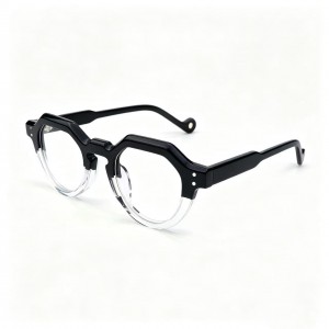 RUISEN’S Angled Retro Two-Tone Spliced Acetate Glasses VO62202