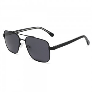 RUISEN’S Vintage Double Beam Metal Square Frame Sunglasses Solid Color Lens UV400 Daily Fashion Eyewear8515