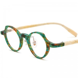 RUISEN’S Matte Multi-Color Spliced Cat-Eye Acetate Eyeglass Frames 19280