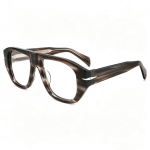 RUISEN’S Brushed Temple Wide Square Optical Frames VG5018