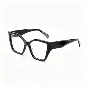 RUISEN’S Unisex Oversized Angular Clear Gradient Acetate Cat Eye Square Optical Glasses Frame F2850