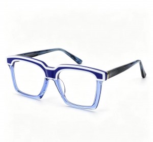 RUISEN’S Trendy Layered Square Acetate Eyewear With Refined Metal Hhinge Details 8031