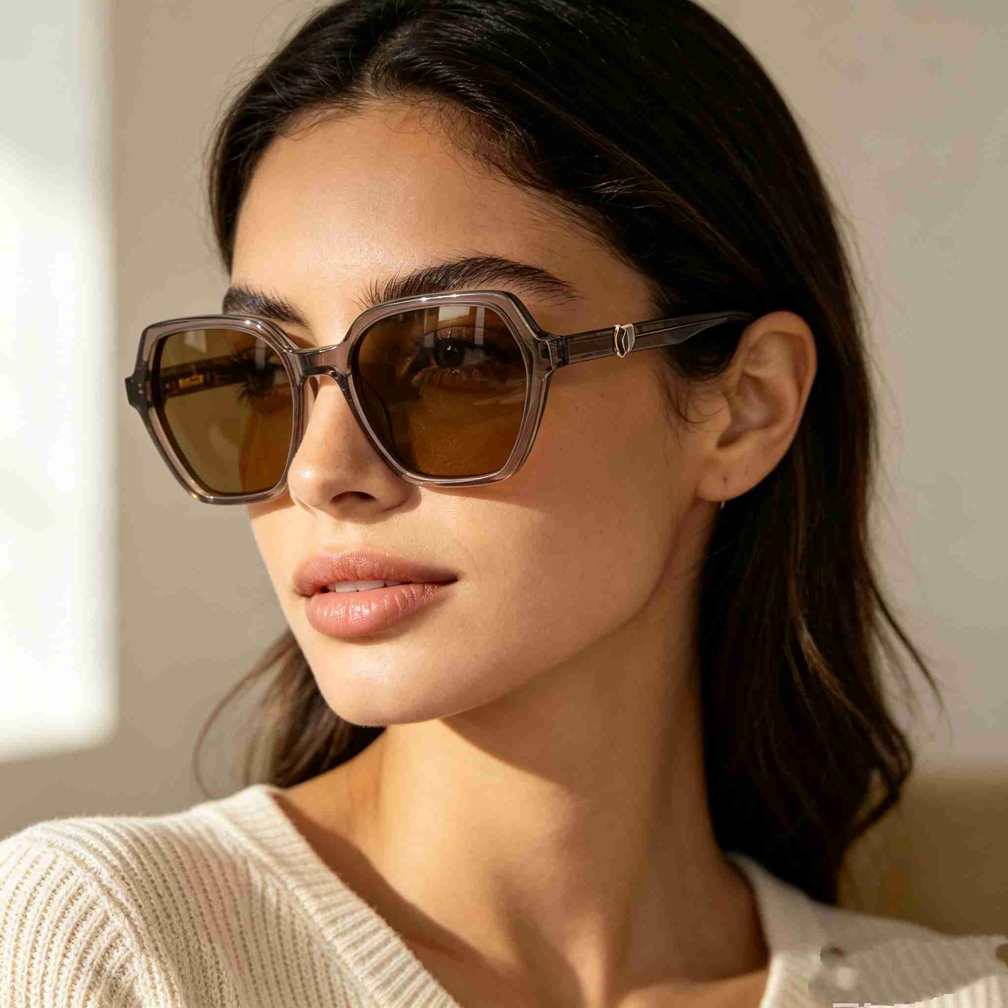 RUISEN’S Vintage Polygon Square UV Protection Minimalist Luxury Sunglasses ATG1030