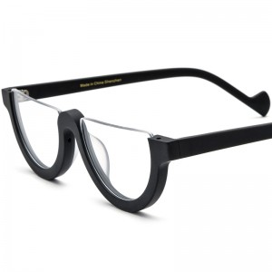 RUISEN’S New Multi-Color Matte Semi-Round Spliced Acetate Eyeglass Frames 19361
