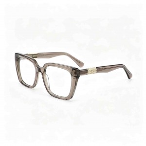RUISEN’S Layered Acetate Gender-Neutral Square Optical Frame With Textured Gold Hardware Detail MG1012