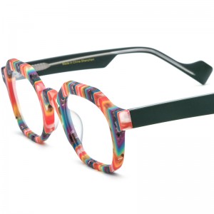 RUISEN’S Multi-Color Spliced Square Acetate Optical Frames 19389