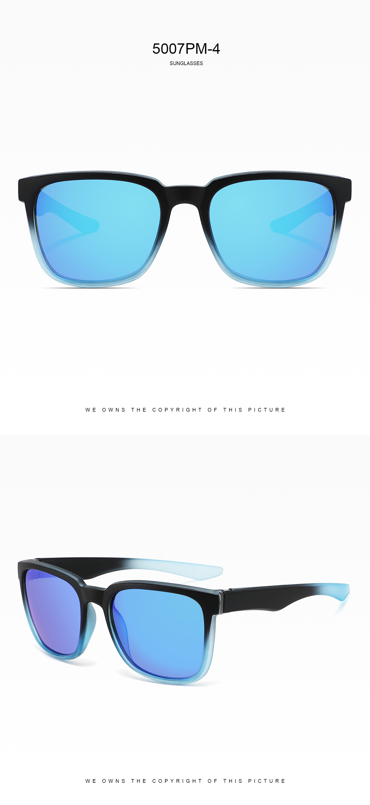 RUISEN'S Classic Square Polarized Sunglasses UV400 Anti-Glare Sun Glasses for Driving Beach Travel Outdoor Fishing Eyewear 5007