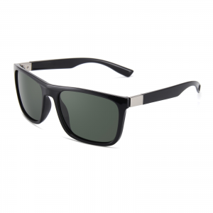 RUISEN’S Men Polarized Square Sunglasses UV400 Metal Decor Temple Anti-Glare Sun Glasses for Driving Fishing Beach Travel Outdoor Casual Eyewear 1689