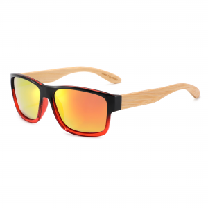 RUISEN’S Bamboo Temple Polarized Sunglasses UV400 Square Sun Glasses for Beach Travel Driving Outdoor 1618