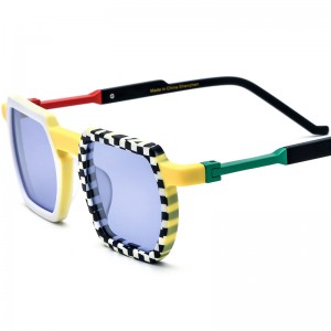 Occhiali da sole quadrati con piastra colorata personalizzata RUISEN'S 19373T